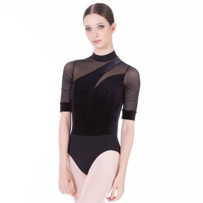 女士黑色丝绒芭蕾舞连体衣(DA5116MP/Black)