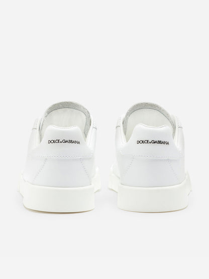 Dolce & Gabbana 中性款 Portofino 皮革徽标运动鞋