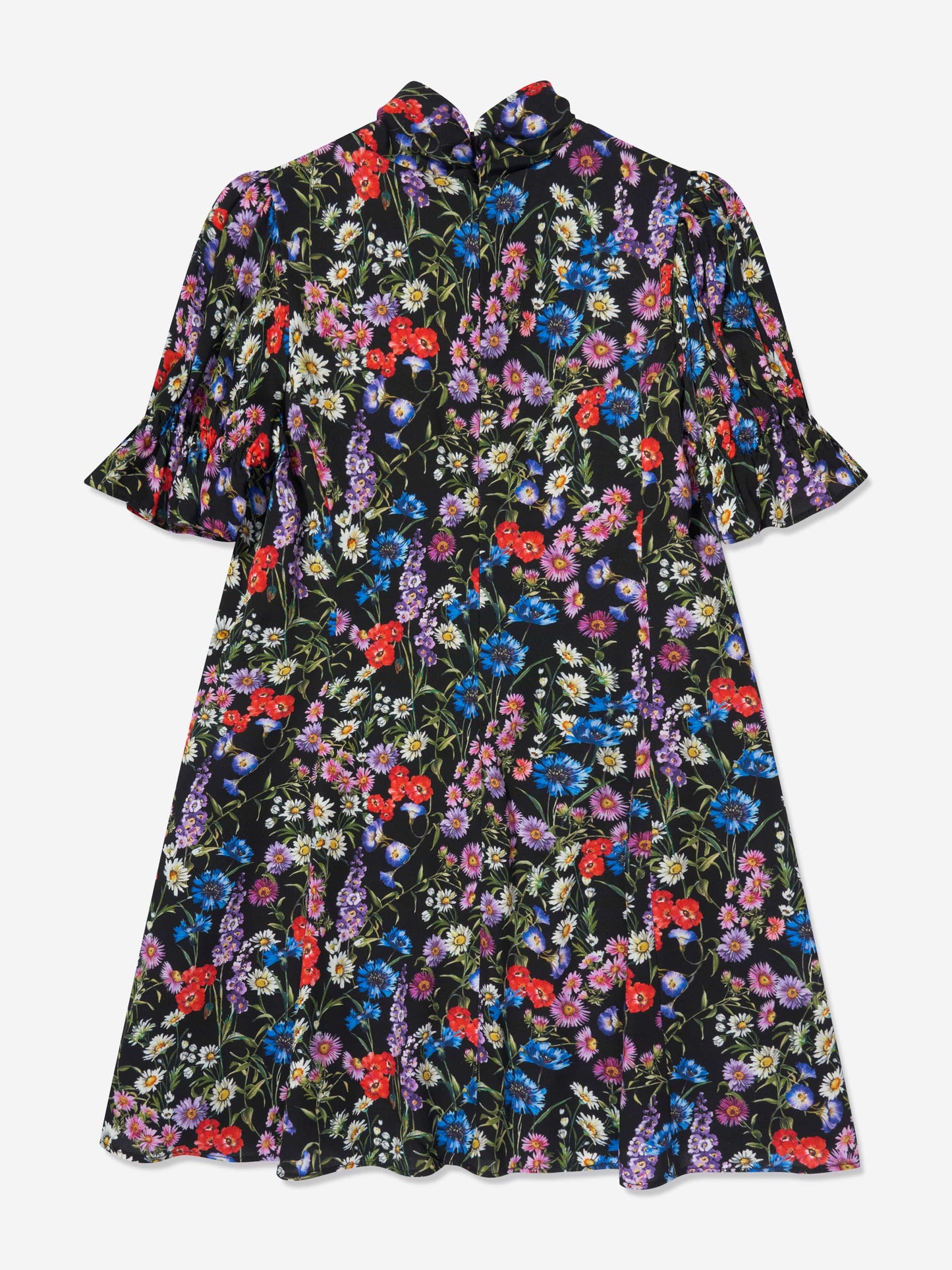 Dolce & Gabbana 女童黑色真丝野花连衣裙