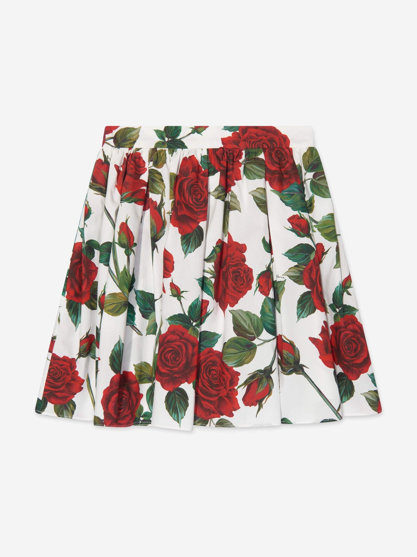 Dolce & Gabbana 女童白色玫瑰印花半身裙
