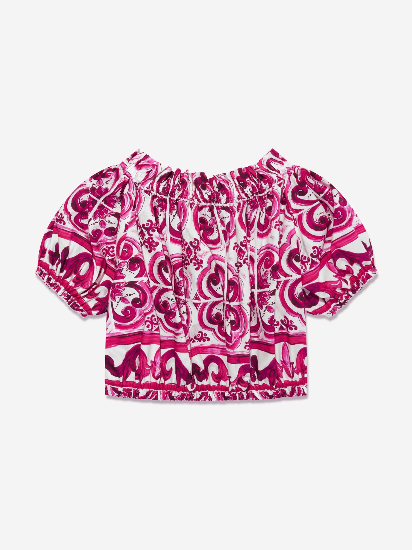 Dolce & Gabbana 女童 Majolica 短款衬衫（粉色）