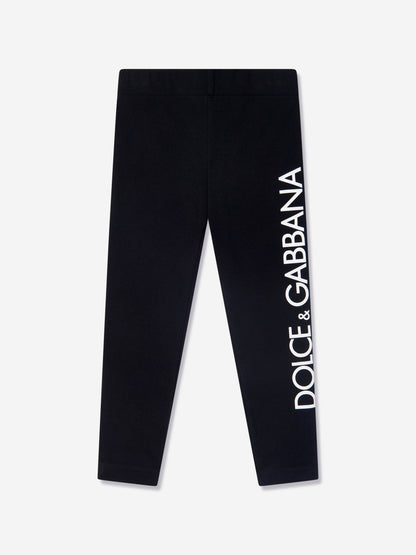 Dolce & Gabbana 女童黑色徽标紧身裤