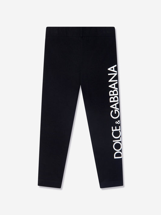 Dolce & Gabbana 女童黑色徽标紧身裤