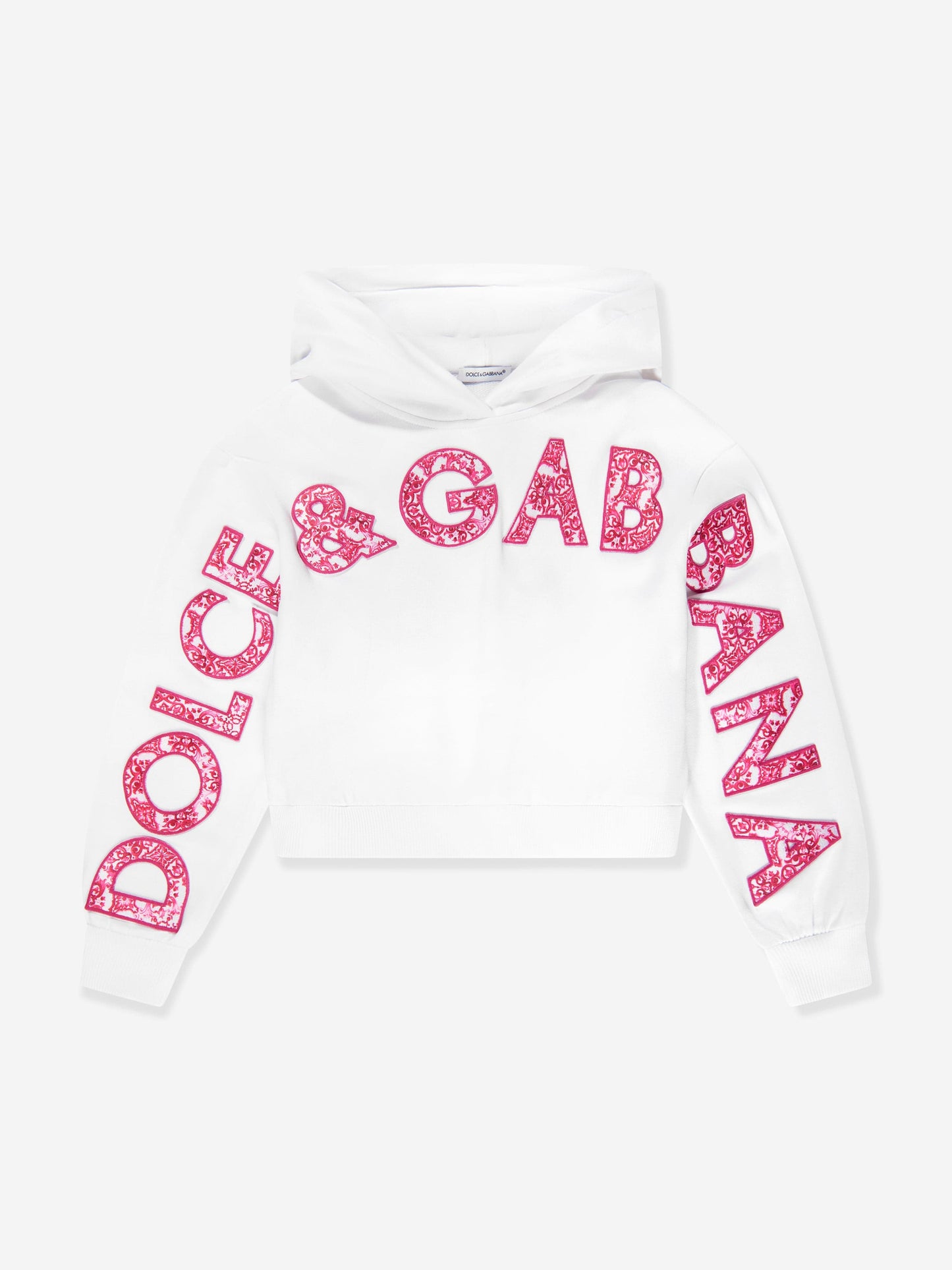 Dolce & Gabbana 女童白色徽标连帽衫