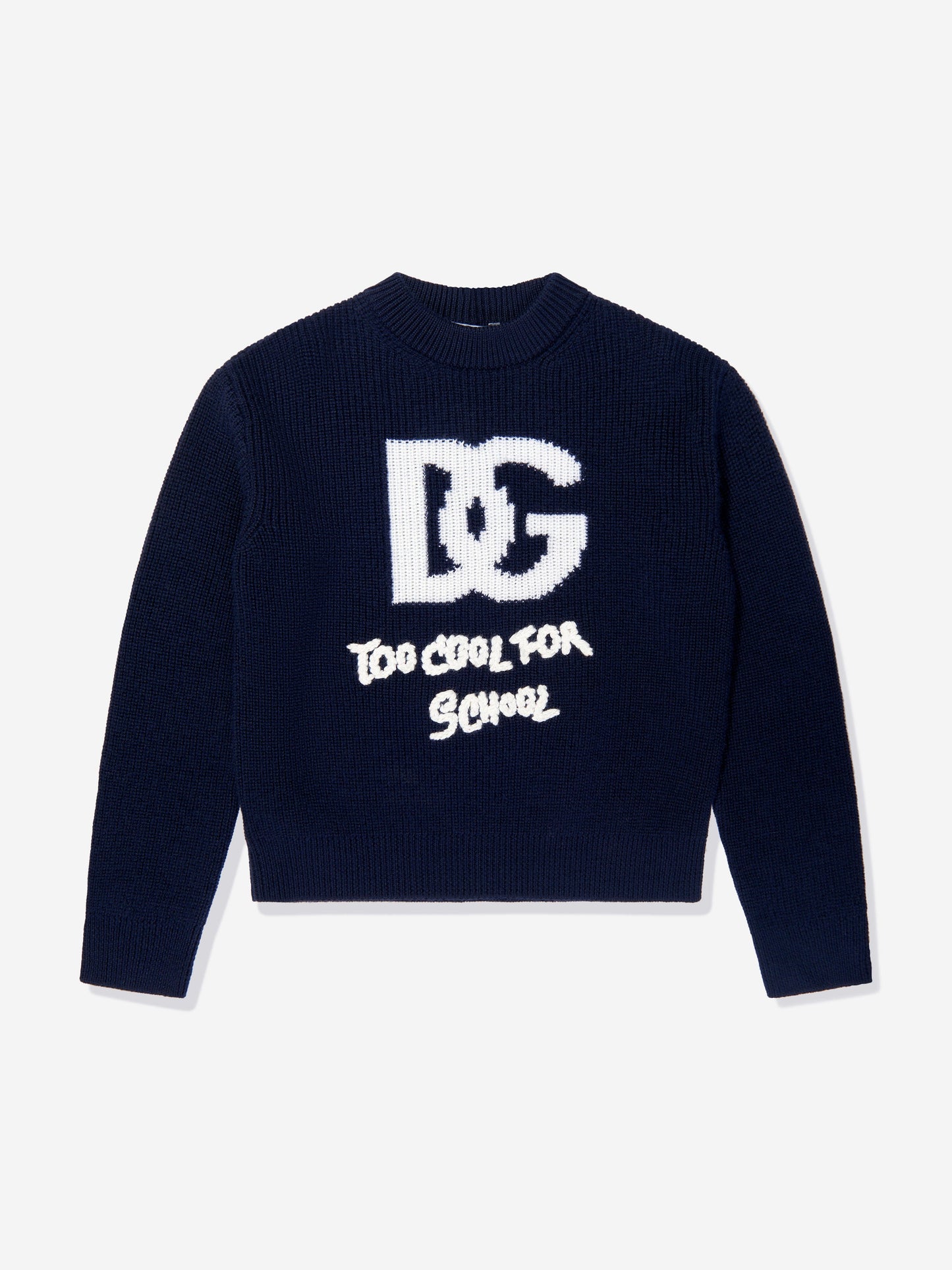 Dolce & Gabbana 女童羊毛徽标毛衣（海军蓝）