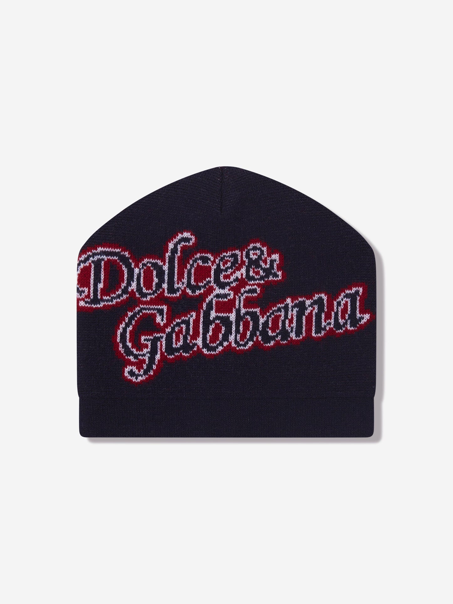 Dolce & Gabbana 男童海军蓝羊毛徽标便帽