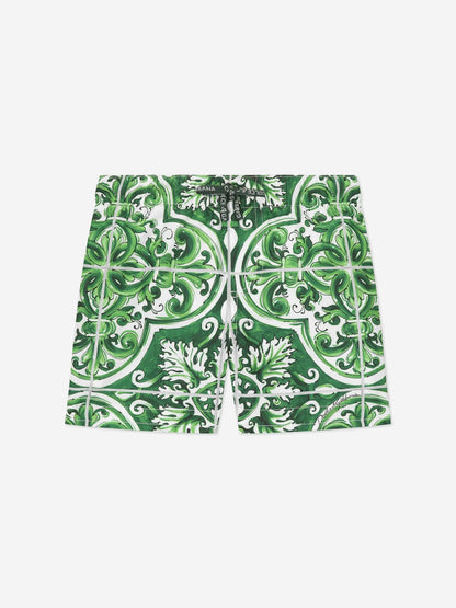 Dolce & Gabbana 男婴 Maiolica 绿色泳裤