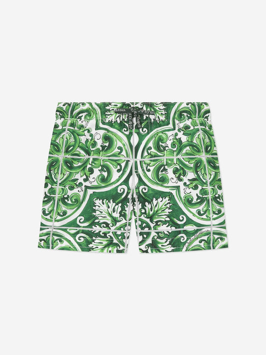 Dolce & Gabbana 男婴 Maiolica 绿色泳裤