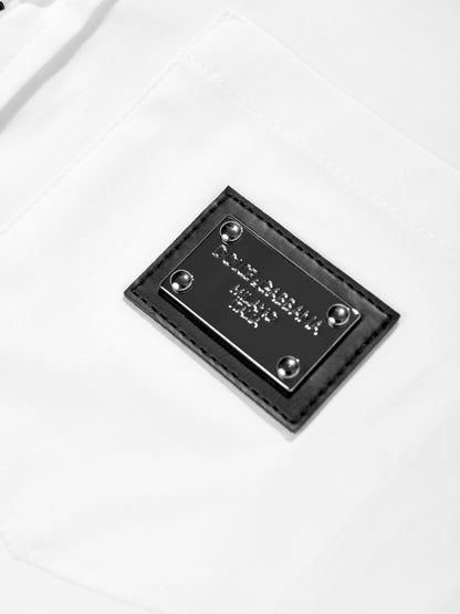 Dolce & Gabbana 男童白色长袖徽标衬衫