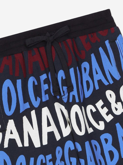 Dolce & Gabbana 男童多色徽标慢跑裤