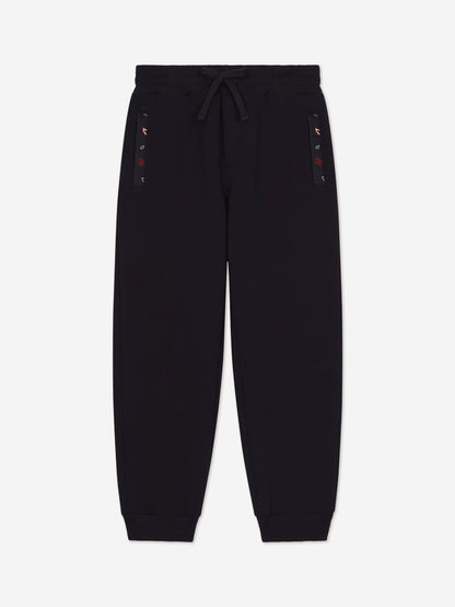 Dolce & Gabbana 男童海军蓝徽标慢跑裤
