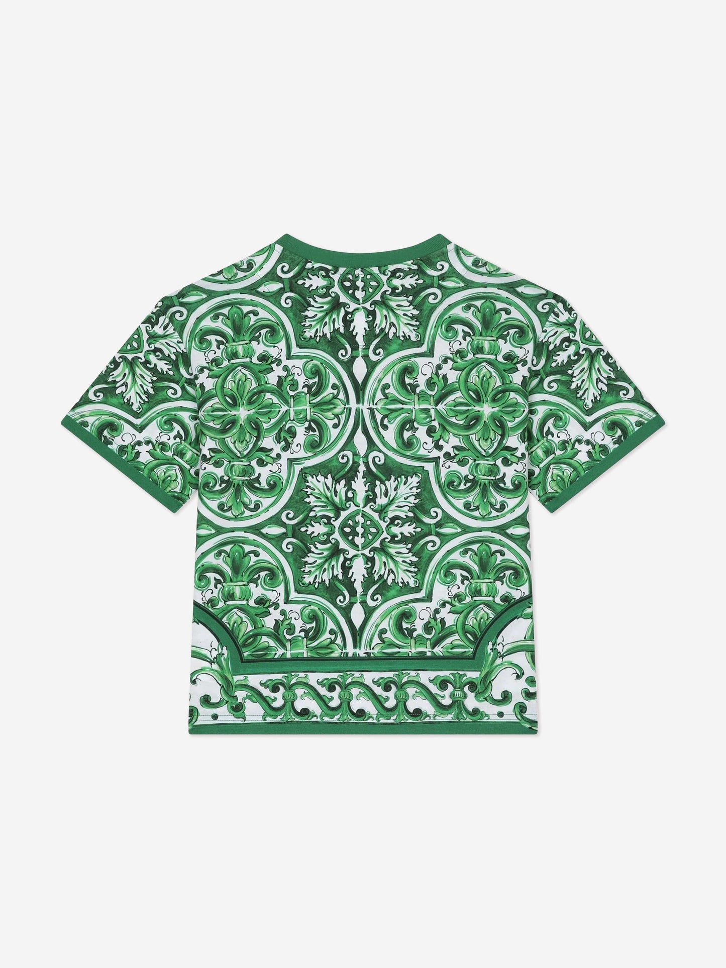 Dolce & Gabbana 男童绿色 Maiolica 印花 T 恤