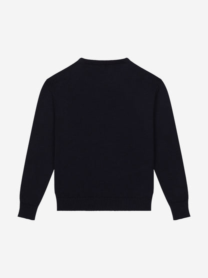 Dolce & Gabbana Boys Milano 海军蓝徽标运动衫