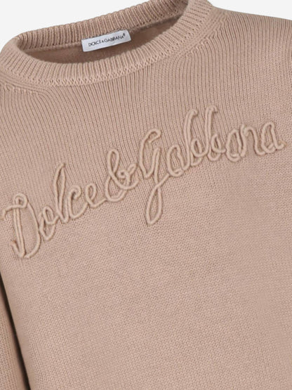 Dolce & Gabbana 男童米色刺绣徽标运动衫