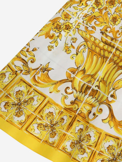 Dolce & Gabbana 女童黄色 Maiolica 印花连衣裙