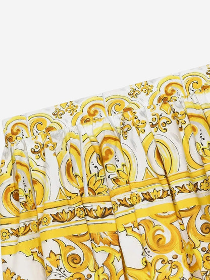 Dolce & Gabbana 女童 Maiolica 印花半身裙（黄色）