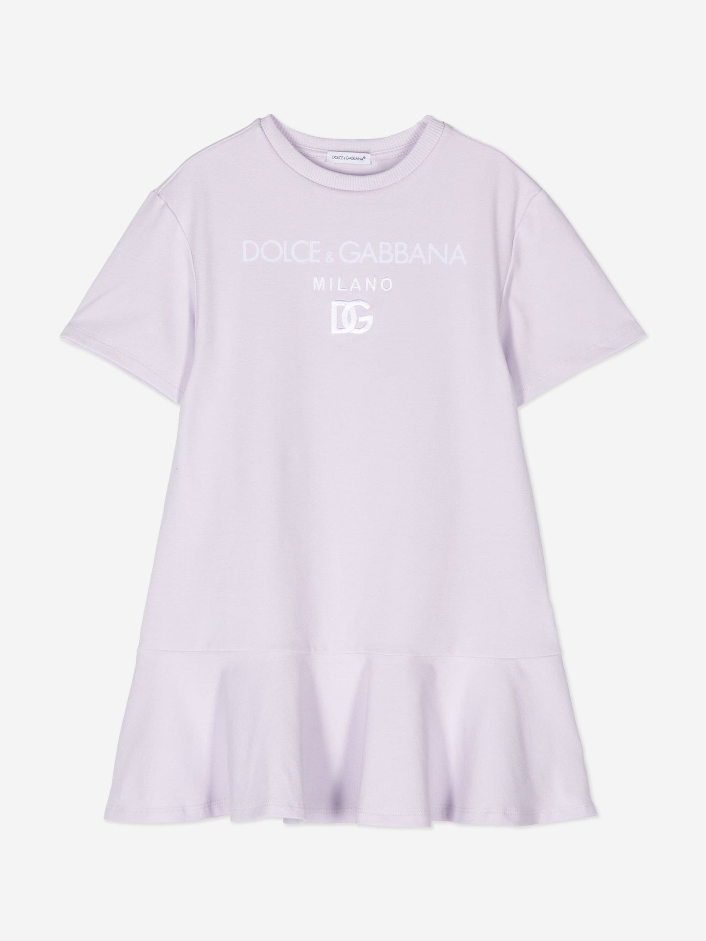 Dolce & Gabbana 女童紫色徽标平纹针织连衣裙
