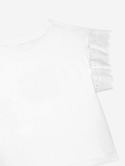 Dolce & Gabbana 女童白色英式刺绣上衣