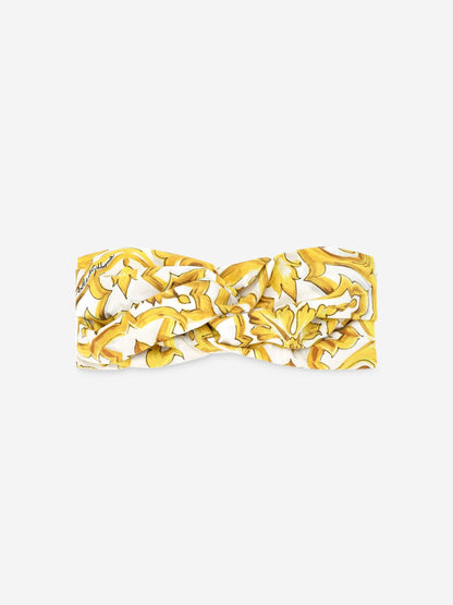 Dolce & Gabbana Grls Maiolica 印花头带（黄色）
