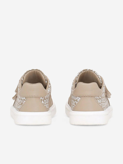 Dolce & Gabbana Kids 金色帆布和皮革运动鞋