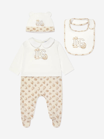 Dolce & Gabbana Baby Logo 婴儿连体衣礼品套装（米色）