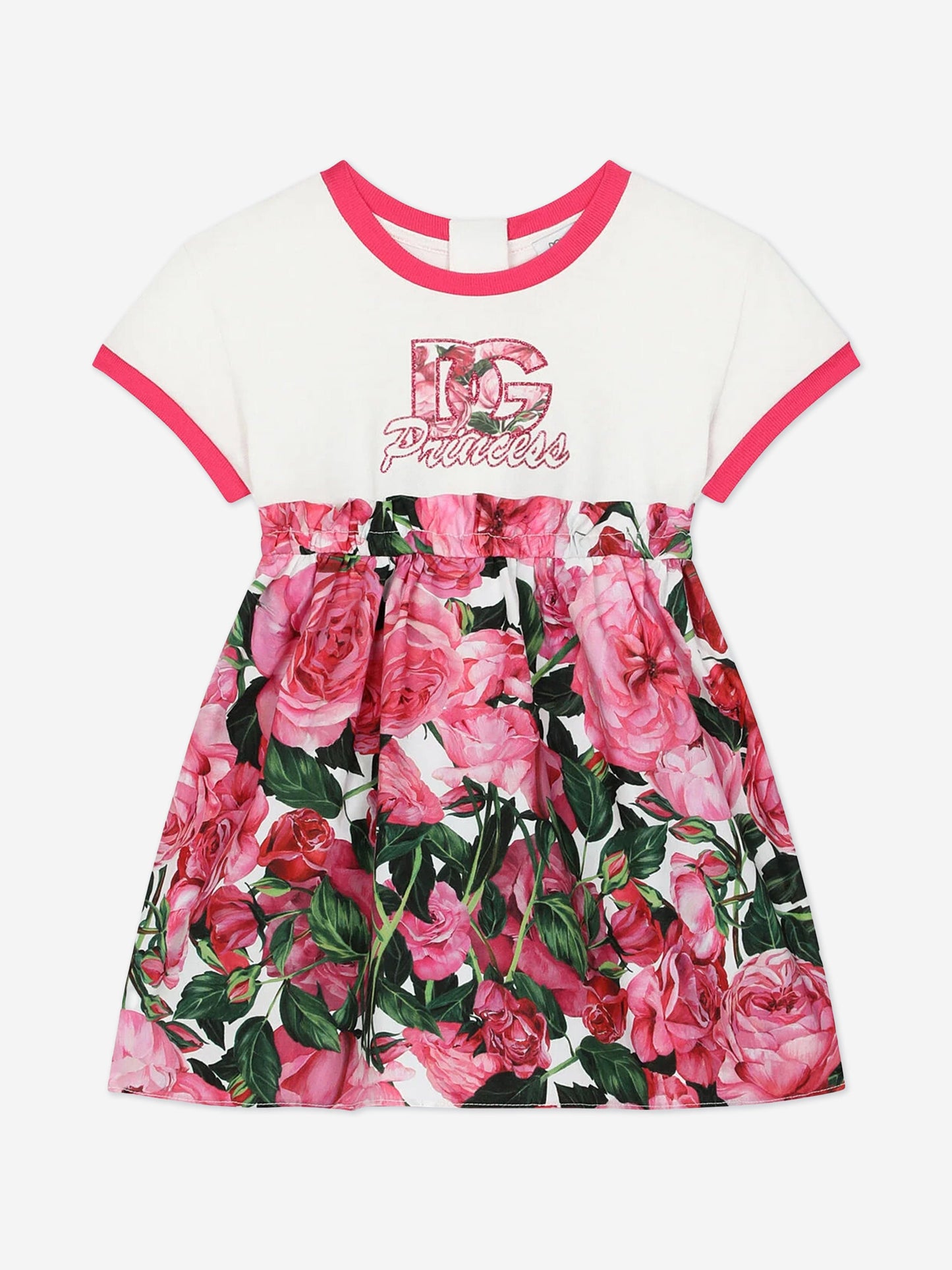 Dolce & Gabbana 女婴 DG Rose 粉色针织连衣裙