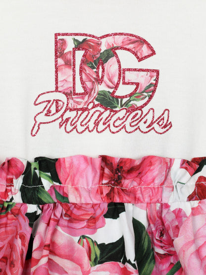 Dolce & Gabbana 女婴 DG Rose 粉色针织连衣裙