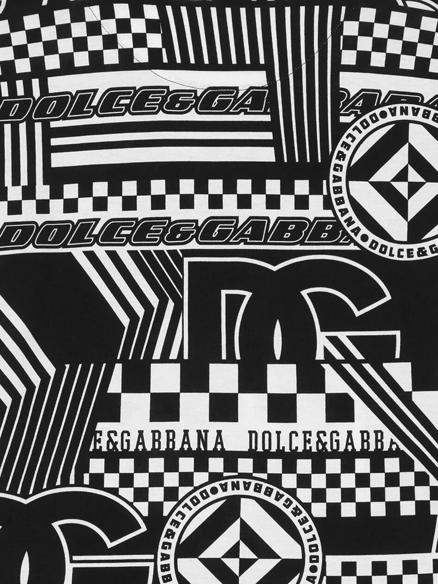 Dolce & Gabbana 男童 DG 徽标 T 恤（黑色）