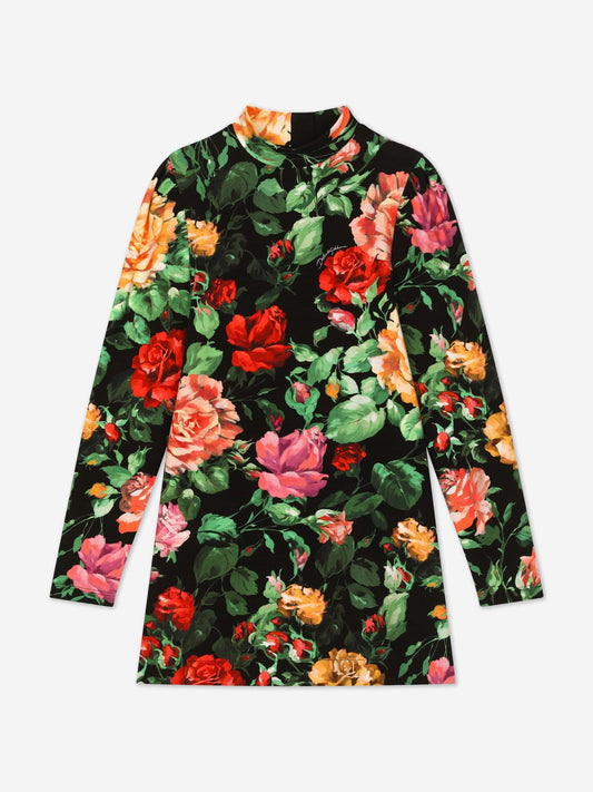 Dolce & Gabbana 女童长袖玫瑰连衣裙（多色）