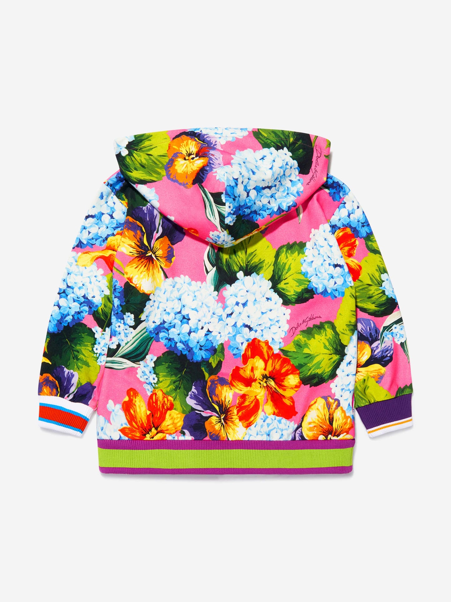 Dolce & Gabbana 女童棉质绣球花印花拉链上衣