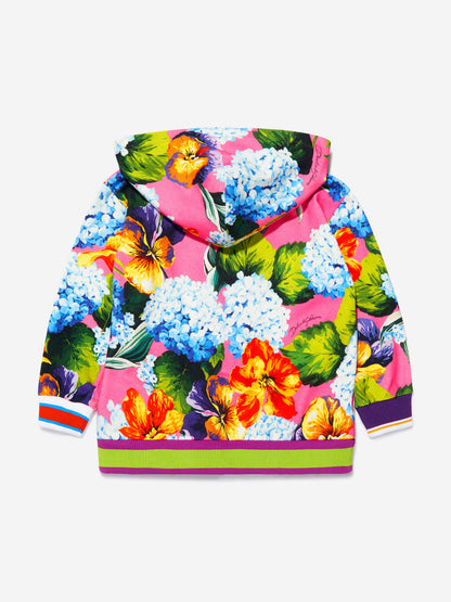 Dolce & Gabbana 女童棉质绣球花印花拉链上衣