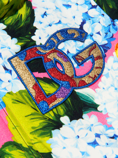 Dolce & Gabbana 女童棉质绣球花印花拉链上衣