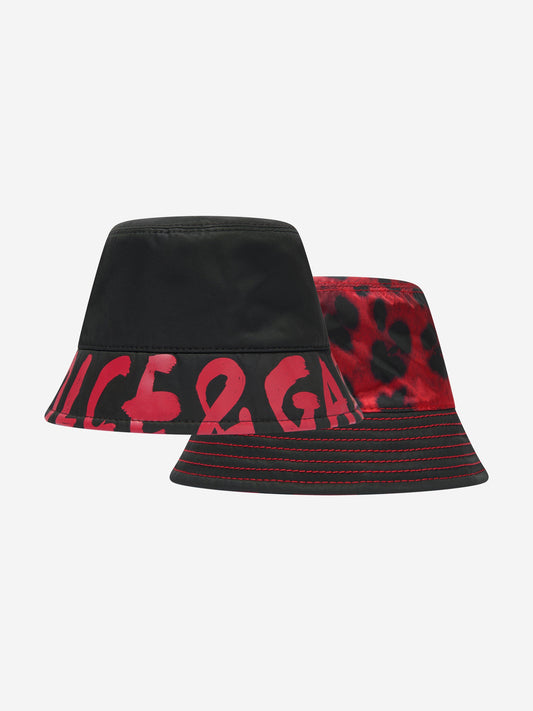 Dolce & Gabbana 男童双面动物印花渔夫帽