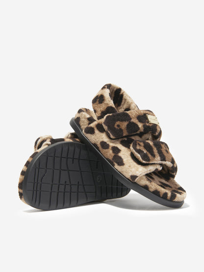 Dolce & Gabbana 女童豹纹蓬松凉鞋（米色）
