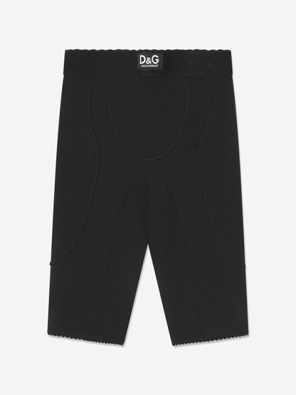 Dolce & Gabbana 女童黑色徽标骑行短裤
