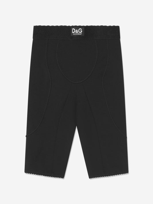 Dolce & Gabbana 女童黑色徽标骑行短裤