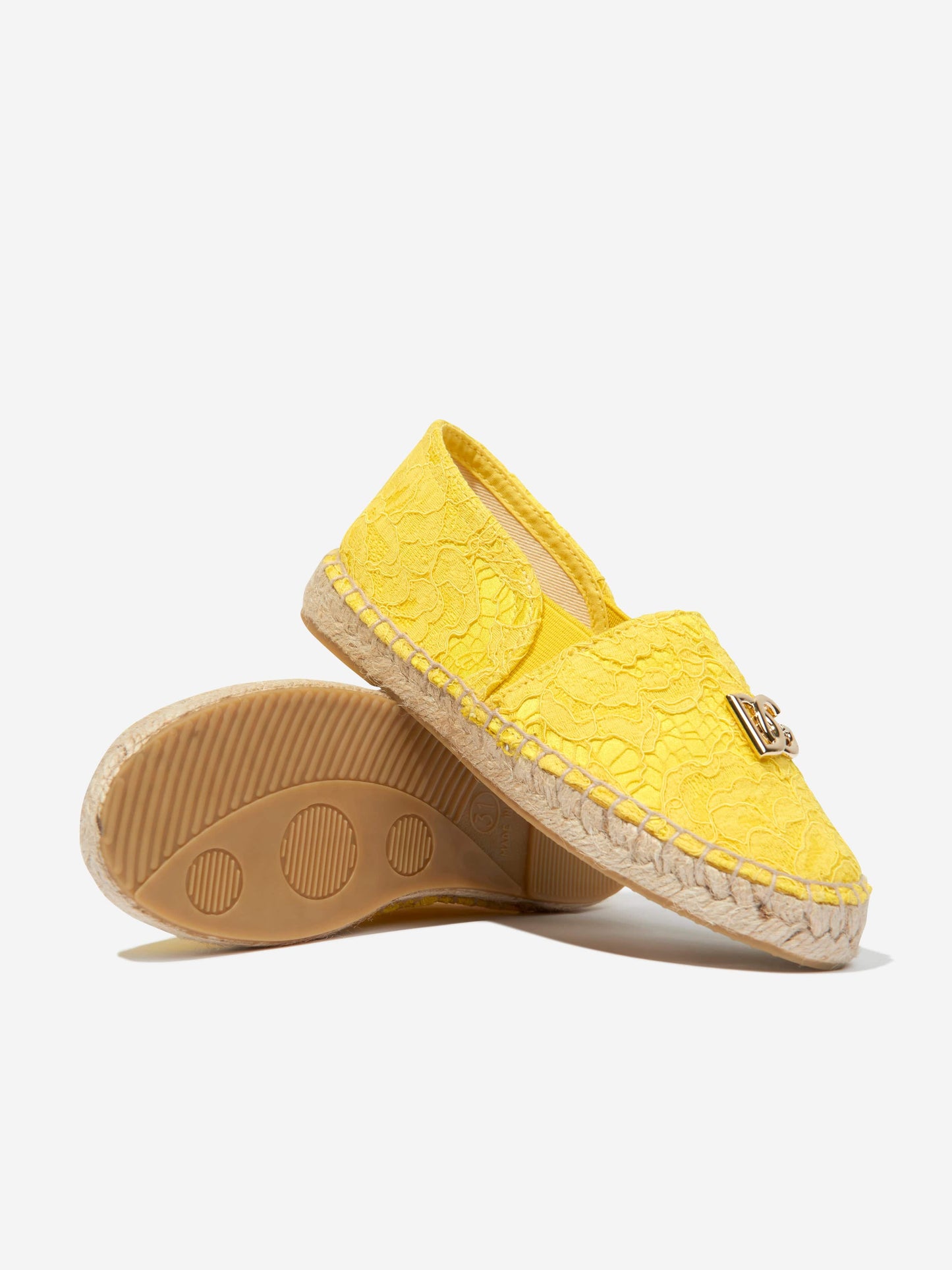 Dolce & Gabbana 女童黄色徽标帆布鞋