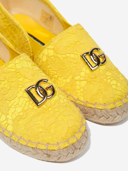 Dolce & Gabbana 女童黄色徽标帆布鞋