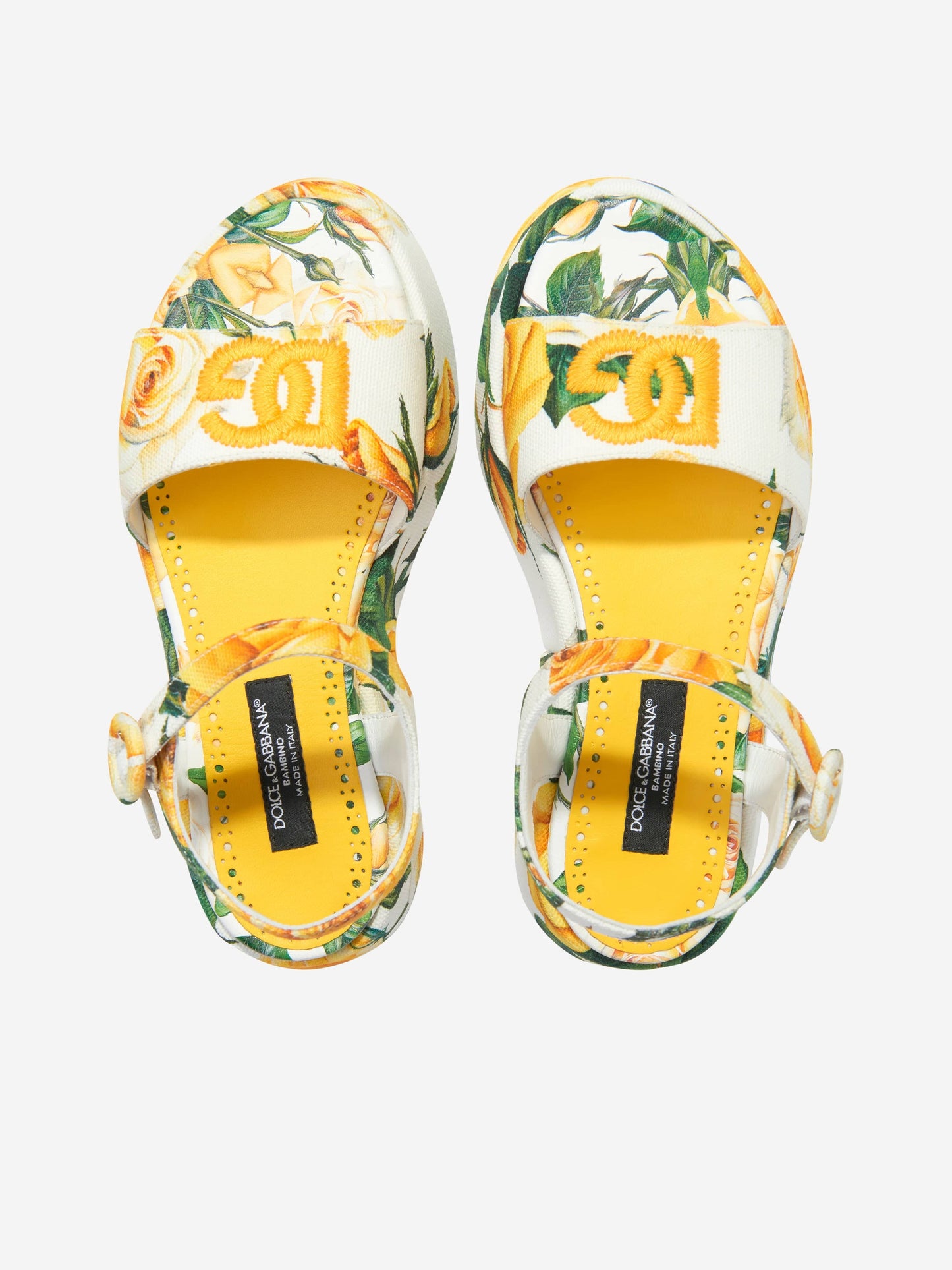 Dolce & Gabbana 女童帆布玫瑰印花凉鞋（多色）