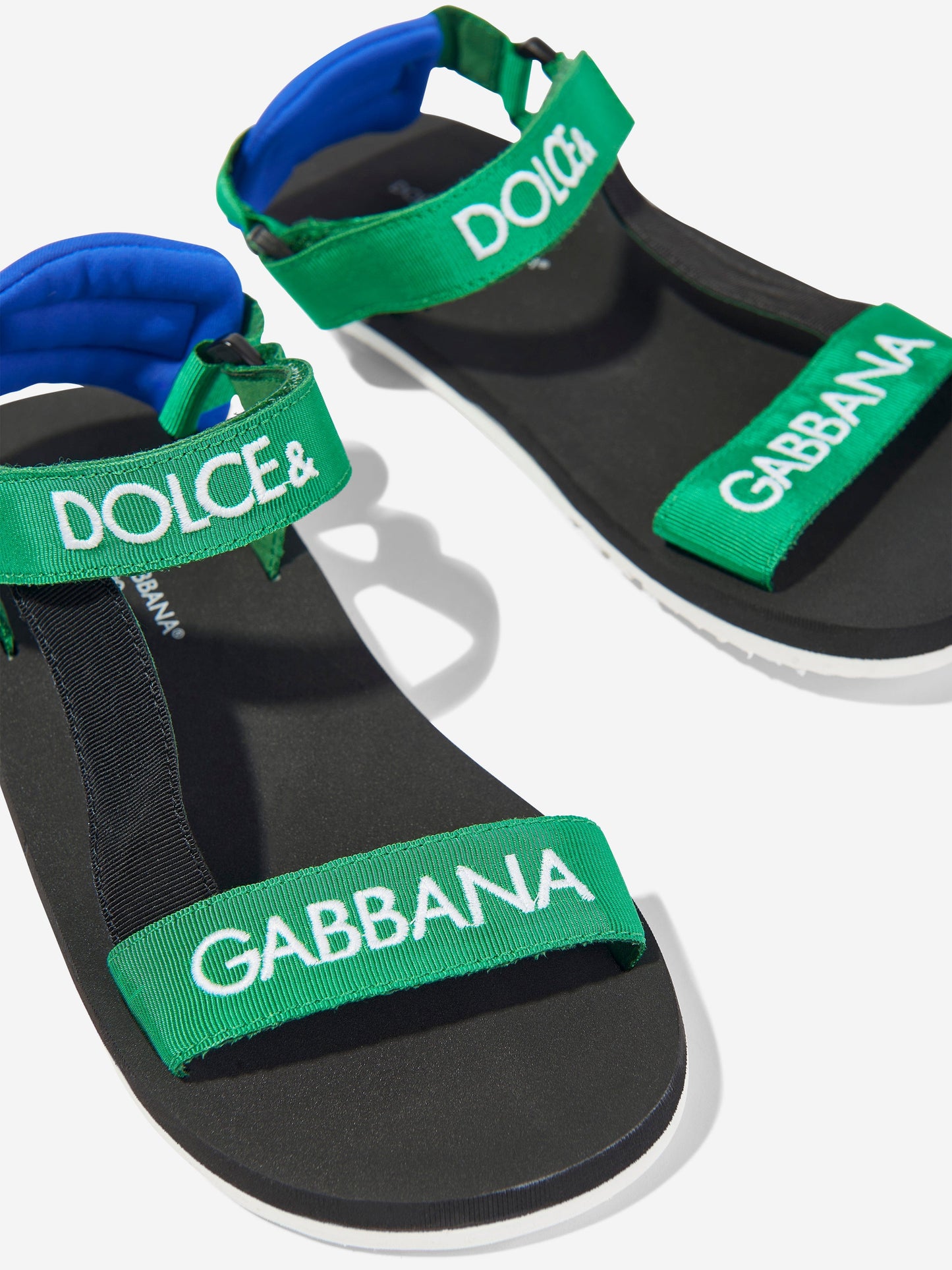 Dolce & Gabbana 男童绿色徽标带凉鞋