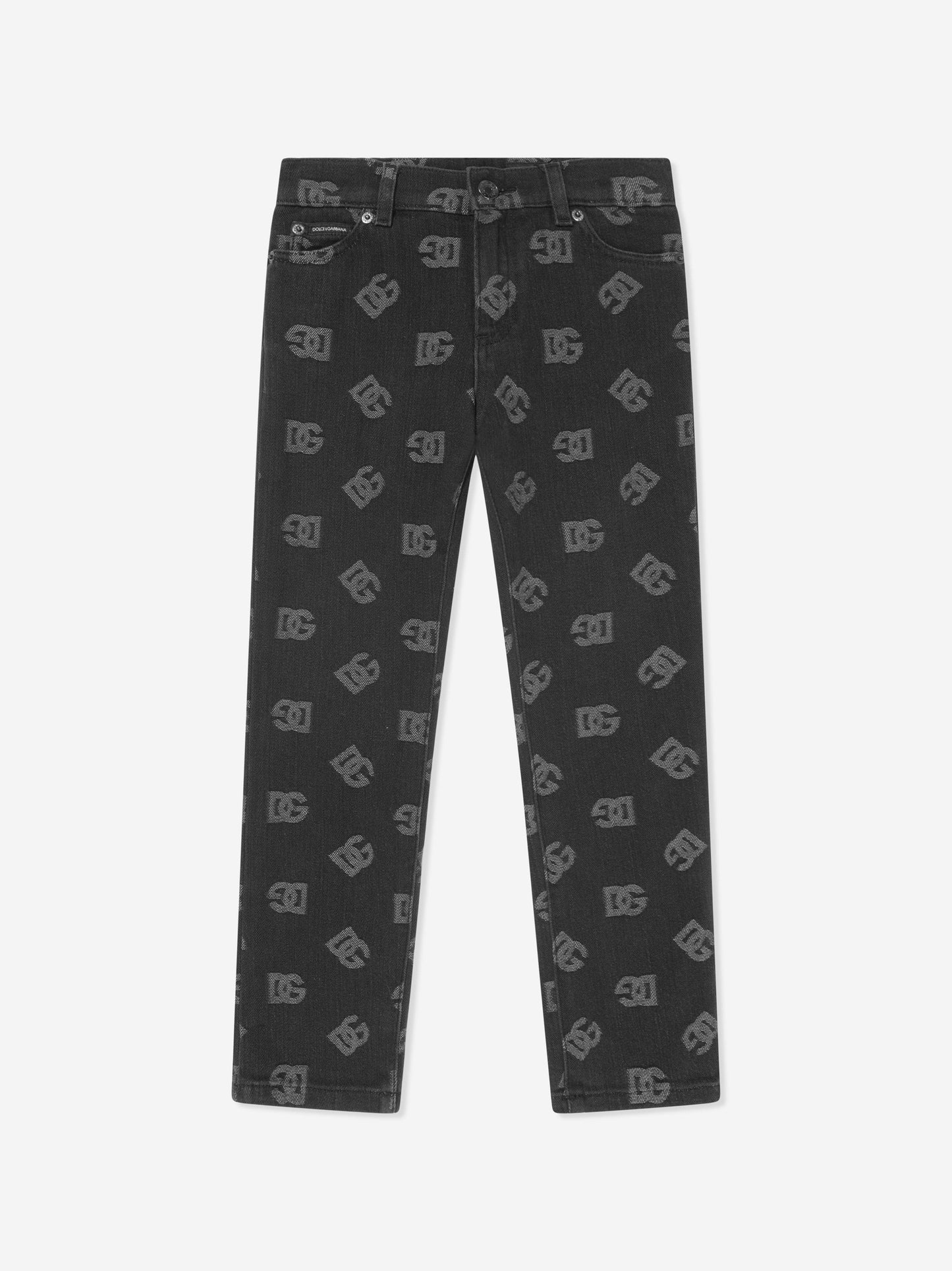 Dolce & Gabbana 男童黑色字母徽标牛仔裤