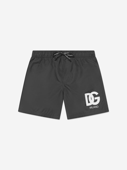 Dolce & Gabbana 男童黑色徽标泳裤