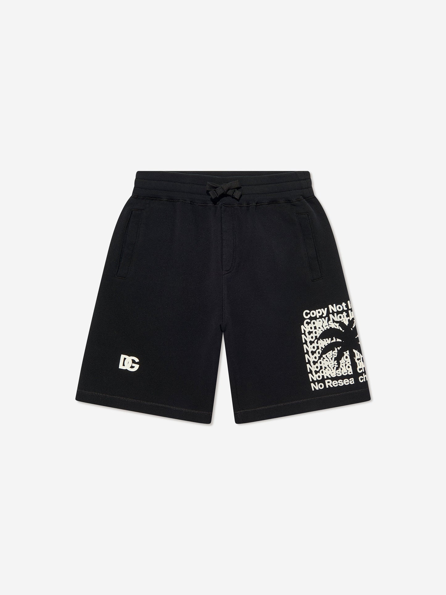 Dolce & Gabbana 男童黑色徽标百慕大短裤