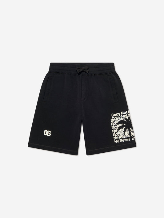 Dolce & Gabbana 男童黑色徽标百慕大短裤
