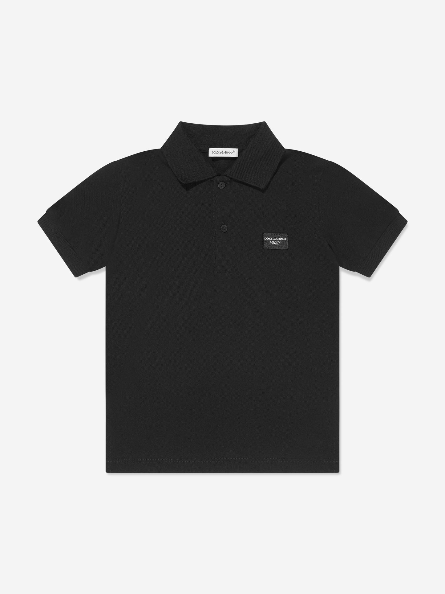 Dolce & Gabbana 男童黑色徽标 Polo 衫