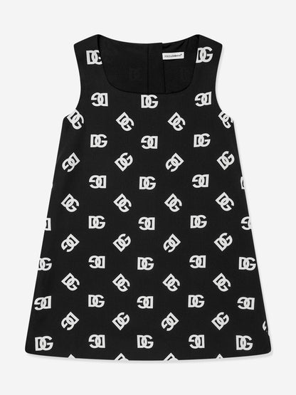 Dolce & Gabbana 女童黑色真丝字母连衣裙