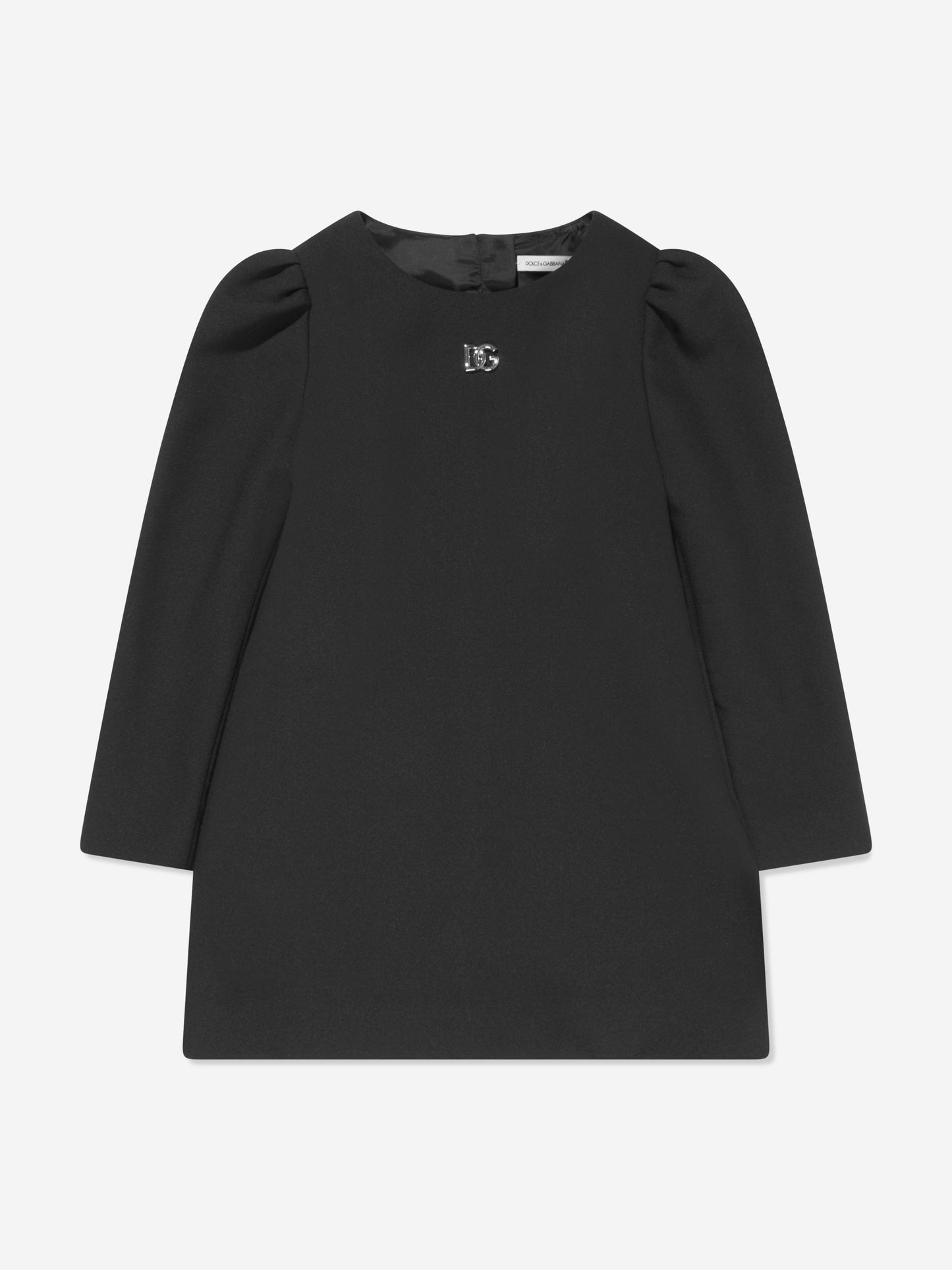 Dolce & Gabbana 女童黑色金属徽标连衣裙