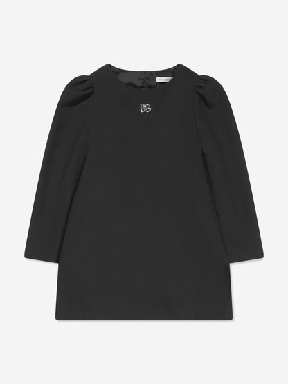 Dolce & Gabbana 女童黑色金属徽标连衣裙