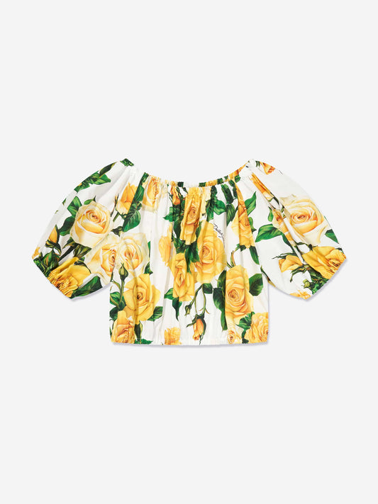 Dolce & Gabbana 女童玫瑰印花短款上衣（多色）
