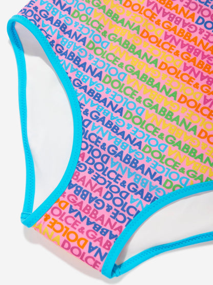 Dolce & Gabbana 女童 Logomania 多色泳衣